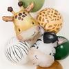 55Pcs Jungle Safari Animal Birthday Balloons Banner Kids 1 Years Birthday Party Decorations Wild One Green Latex Helium Globos