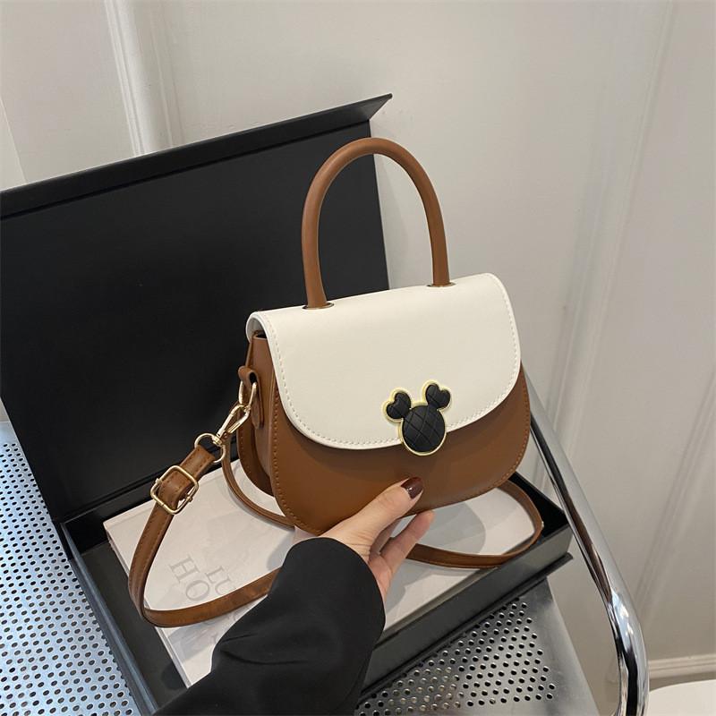 Stylish Street Trend Pu Saddle Bag For Women With Chic Color Contrast Design
