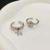 Cold Wind Dripping Oil Dog Colored Ring Female Niche Design Feeling Smiley Face Flower Rainbow Index Finger Open Ring
