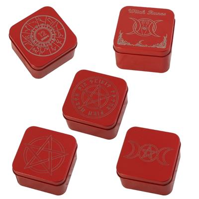 Tarot Cards Storage Box Decorative Gift Case Small Trinkets Box Iron Tarot Card Storage Case Divination  Storage Box