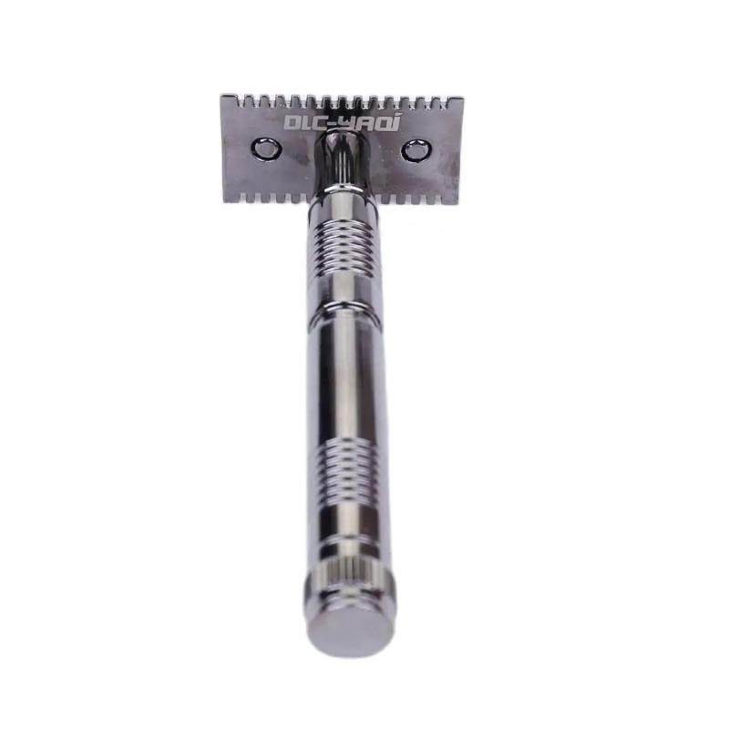 YAQI Men's Gunmetal Color Double Edge Safety Razor For Cleaning Beard Simple Fashion High Quality Portable Shaving Razor New