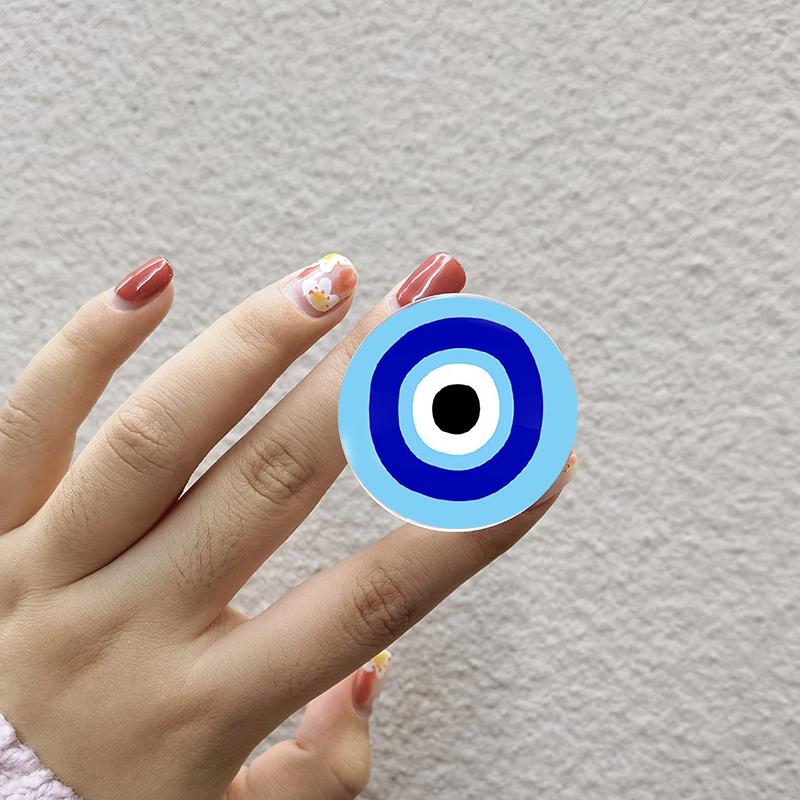 Türkischer Glücksbringer Blauer Nazar-Auge Abstrakter Handygriff Tok Ständer Halter Transparent Griptok für iPhone 13 Samsung Huawei Xiaomi Halterung