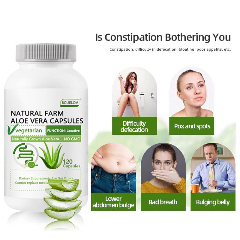 Bcuelov Aloe Vera Kapseln Sanft Beruhigend und Regulieren Magensäure 120 Kapseln