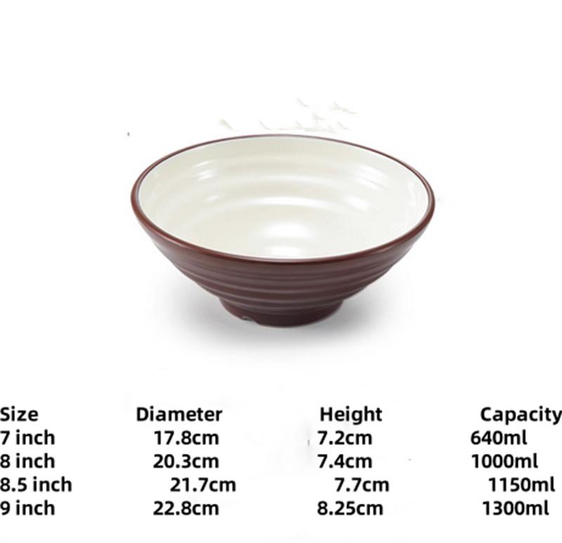 Melamine Noodle Bowl Household Plastic Tableware Restaurant big round Ramen Salad Bowl Thickened Not Easily Broken Soup Bowls