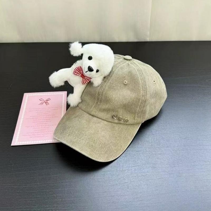 Adjustable Cotton Baseball Cap With Cartoon Dog Design And Rivet Studded For Women Casual Wear Fashion Accessories