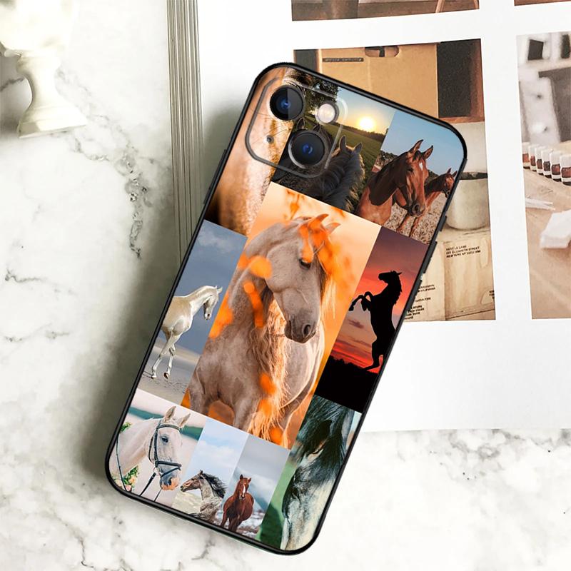 Horse Animal Phone Case For iPhone 15 16 14 Plus 13 12 Mini 11 Pro Max X XR XS Max 7 8 Back Cover