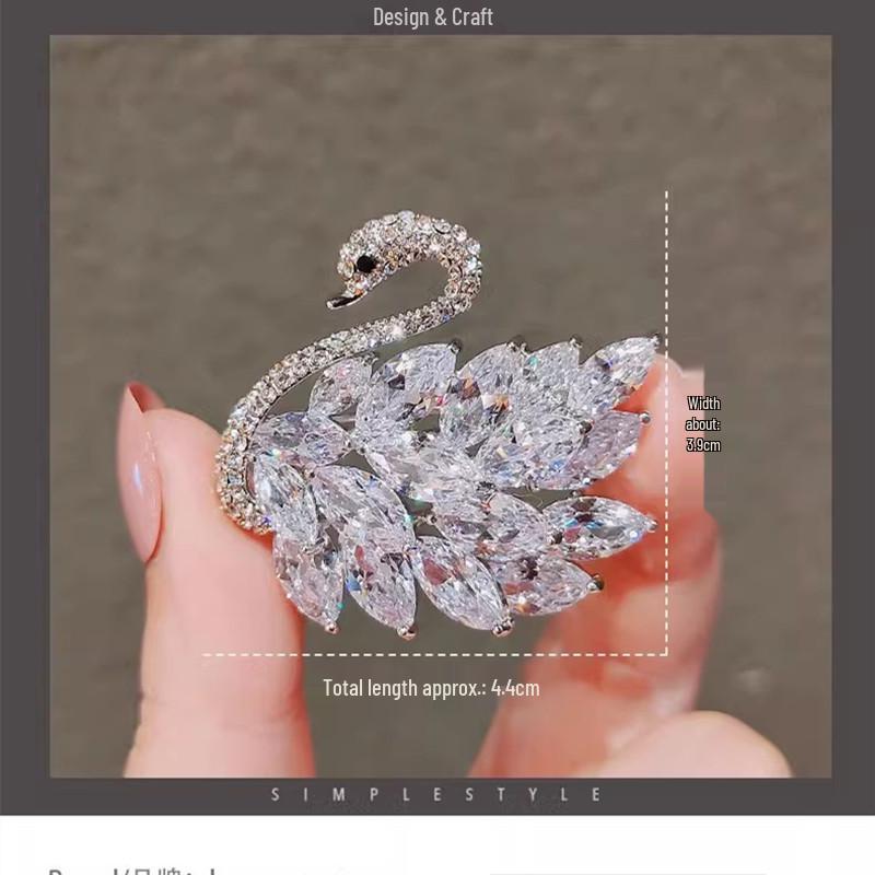 

2025 Новая Мода Жемчуг Стразы Лебедь Брошь Украшение