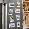 Magnetic Picture Display Holder 1/10 Pairs Clear Acrylic Photo Frame Magnet for Fridge Instant Photos Frames with Scalloped Edges Refrigerator