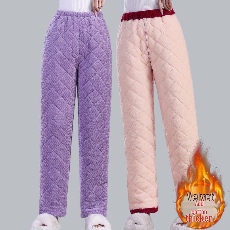 Women's Winter Warm Cotton Coat and Over-the-Knee Casual Robe