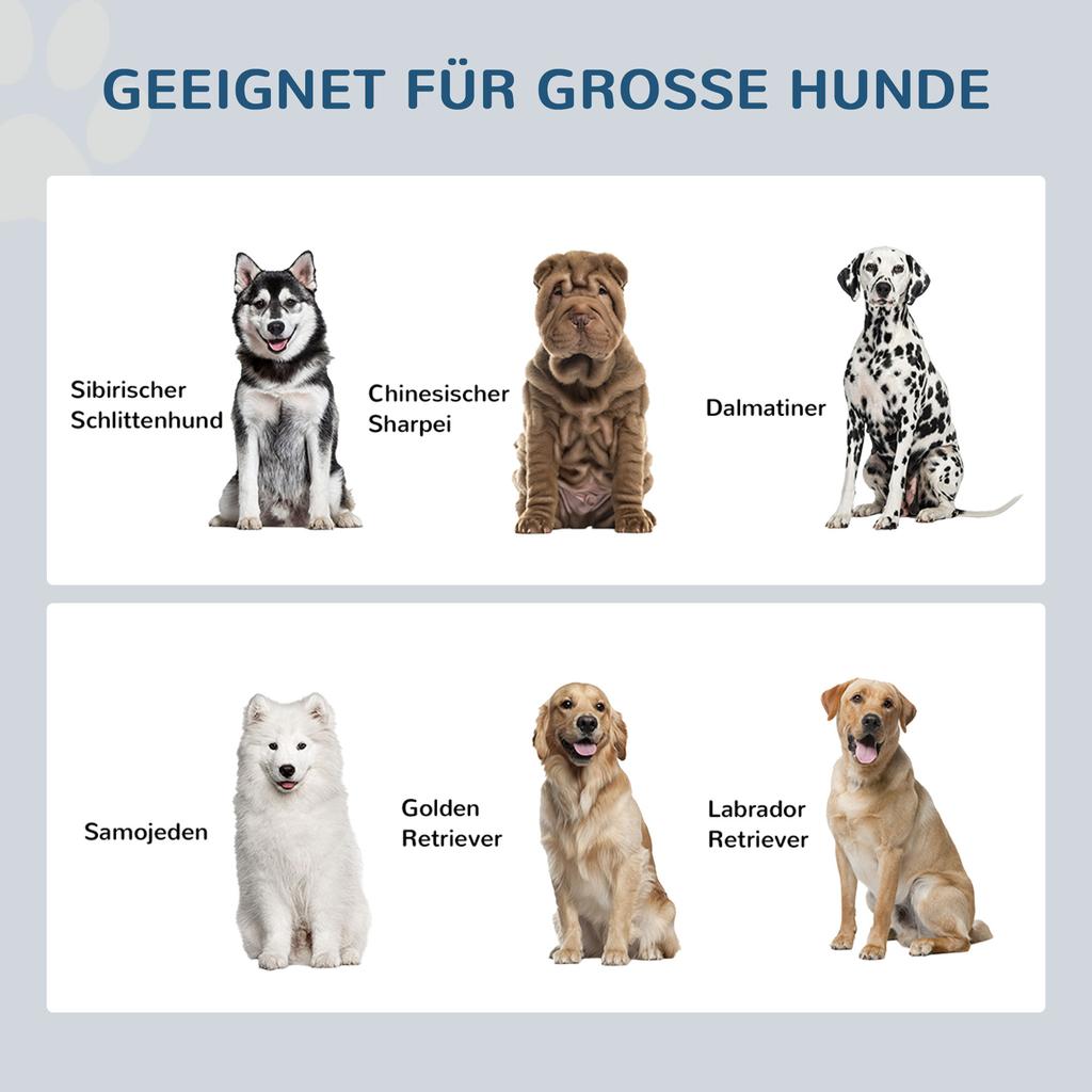 Erhöhte Hundennäpfe aus Edelstahl, mit 21L Aufbewahrungsschublade für große Hunde und Katzen - Weiß