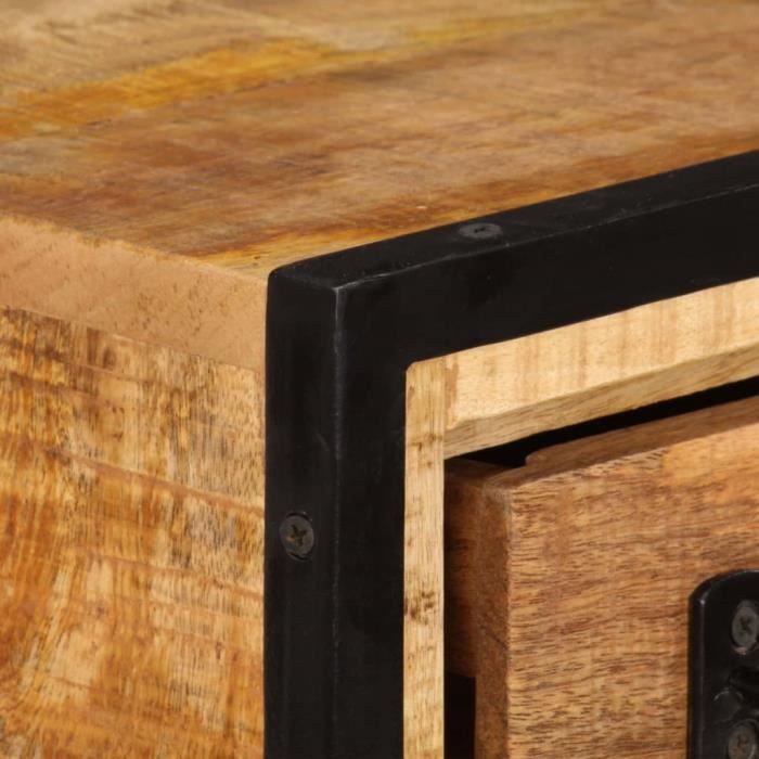 Meuble TV - VIDAXL - Bois massif de manguier - Style industriel - 120 x 30 x 40 cm