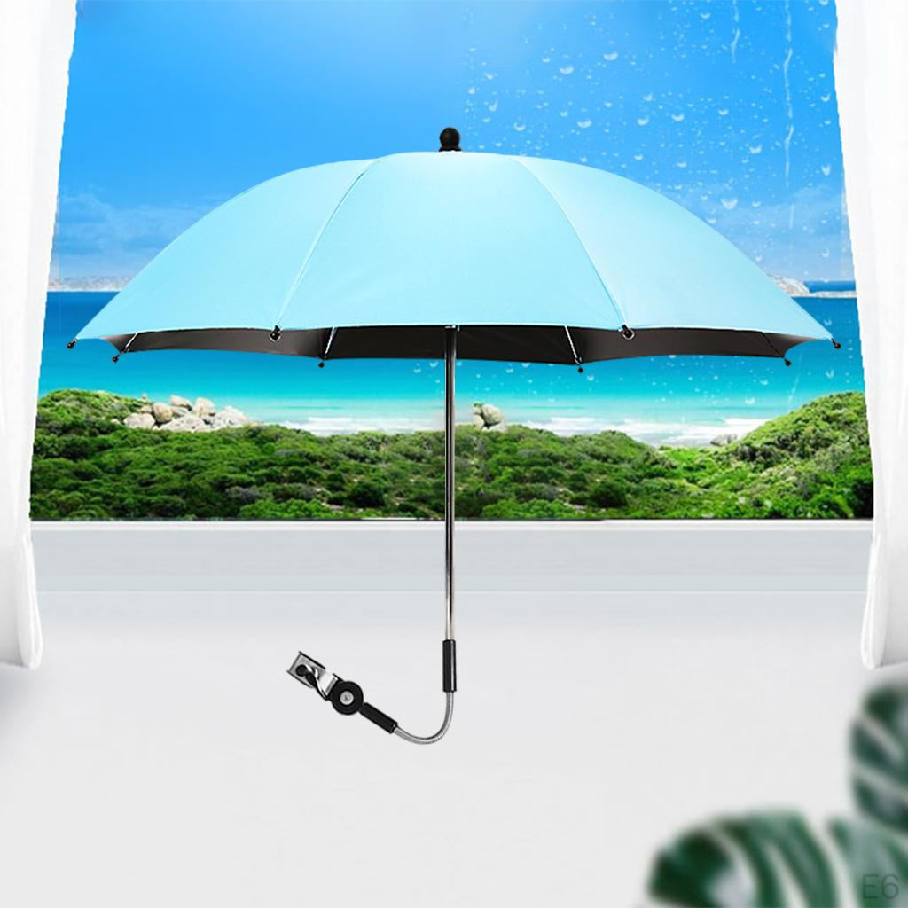 Parasol Shade Umbrella Sun Rain Protecter with Fixing Device for Chairs Pram Strollers