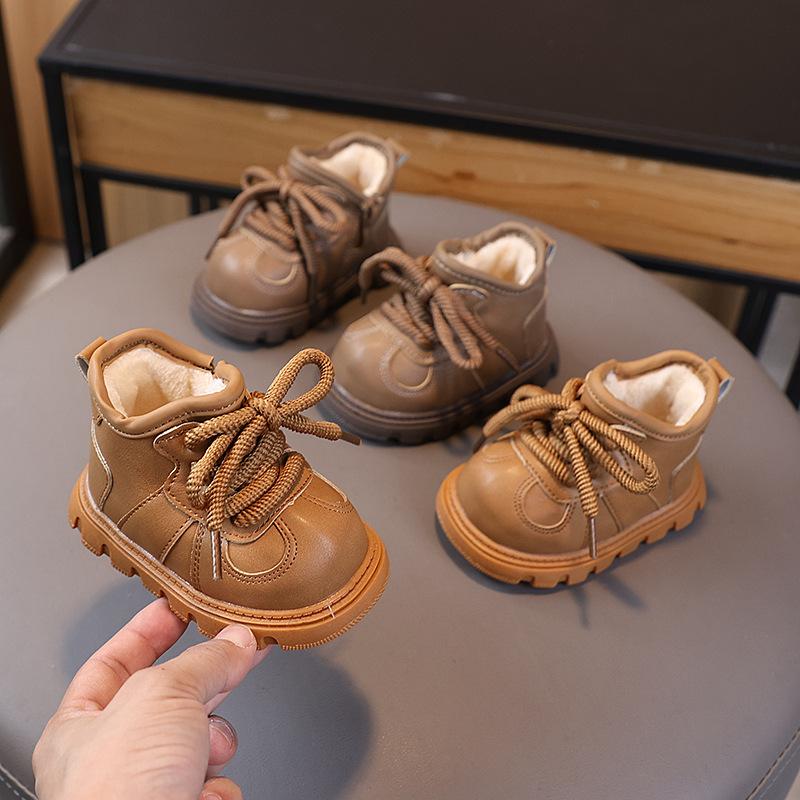 Winter Baby Cotton Boots Plus Velvet Keep Warm Children's Ankle Boots Shoes 1-4 Years Old Boys Girls Anti-slip Snow Boots I10061