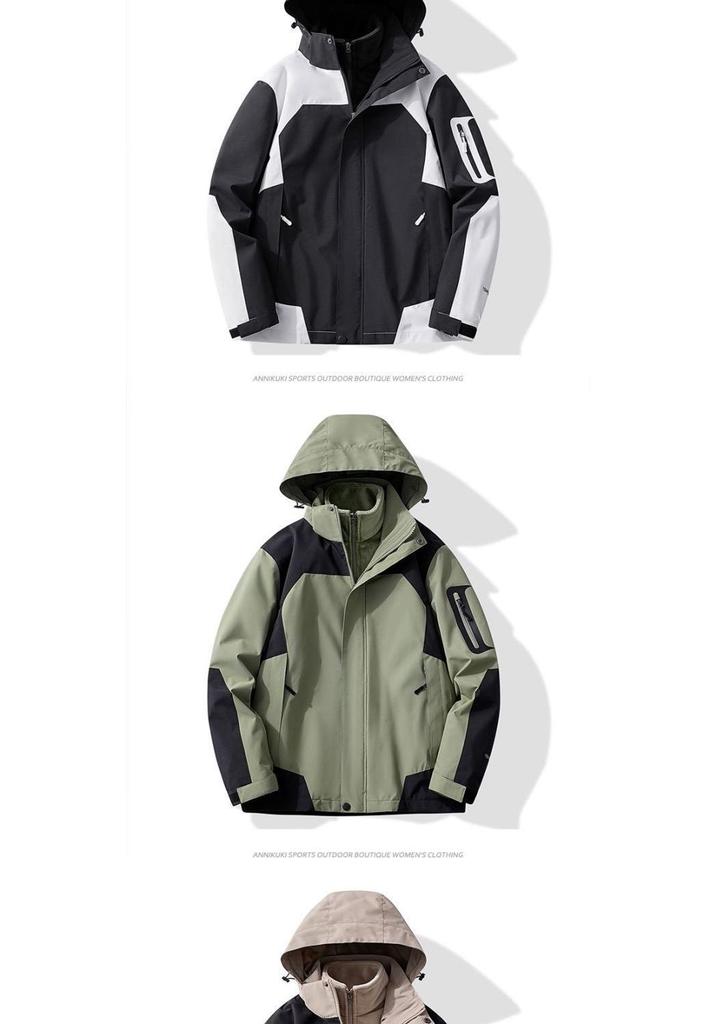 Luotuo Unisex 3-in-1 Detachable Waterproof Ski Jacket with Hood for 2025 Autumn/Winter