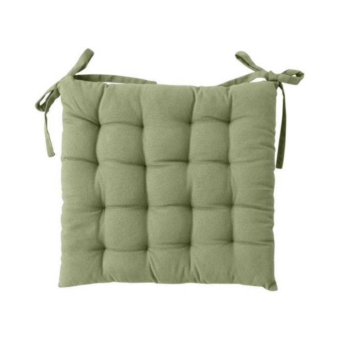 Galette de chaise piquee 38 x 38 cm Panama olive