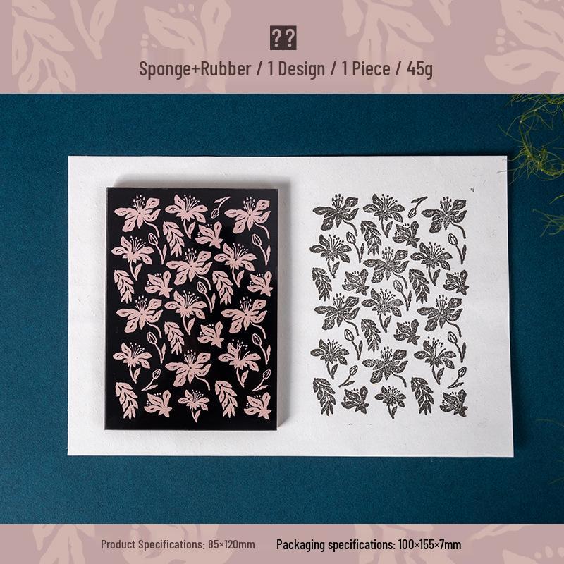 Ketchup Girl Floral Texture Base Sponge Stamp for Journal Decoration