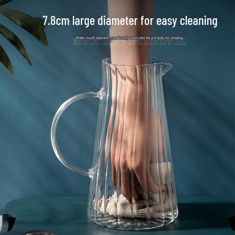 High-Temperature Resistant Glass Cold Water Pitcher - Large Capacity Japanese Style Heat-Resistant Jug with Cold Water Cup
