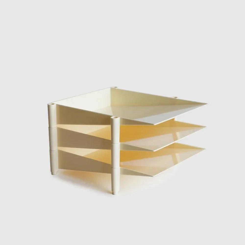 

Multilayer Stackable Desktop Storage Rack Letter Shelf Rack Tray File Organizer for Work Mail Files Magazines Cosmetic Storage бежевий