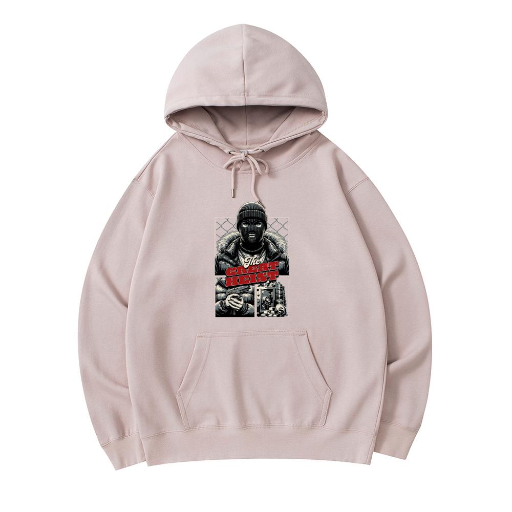 

300 GSM Men s Cotton Hoodies The Great Heist Print Premium Cotton Sweatshirt XS армия зеленый
