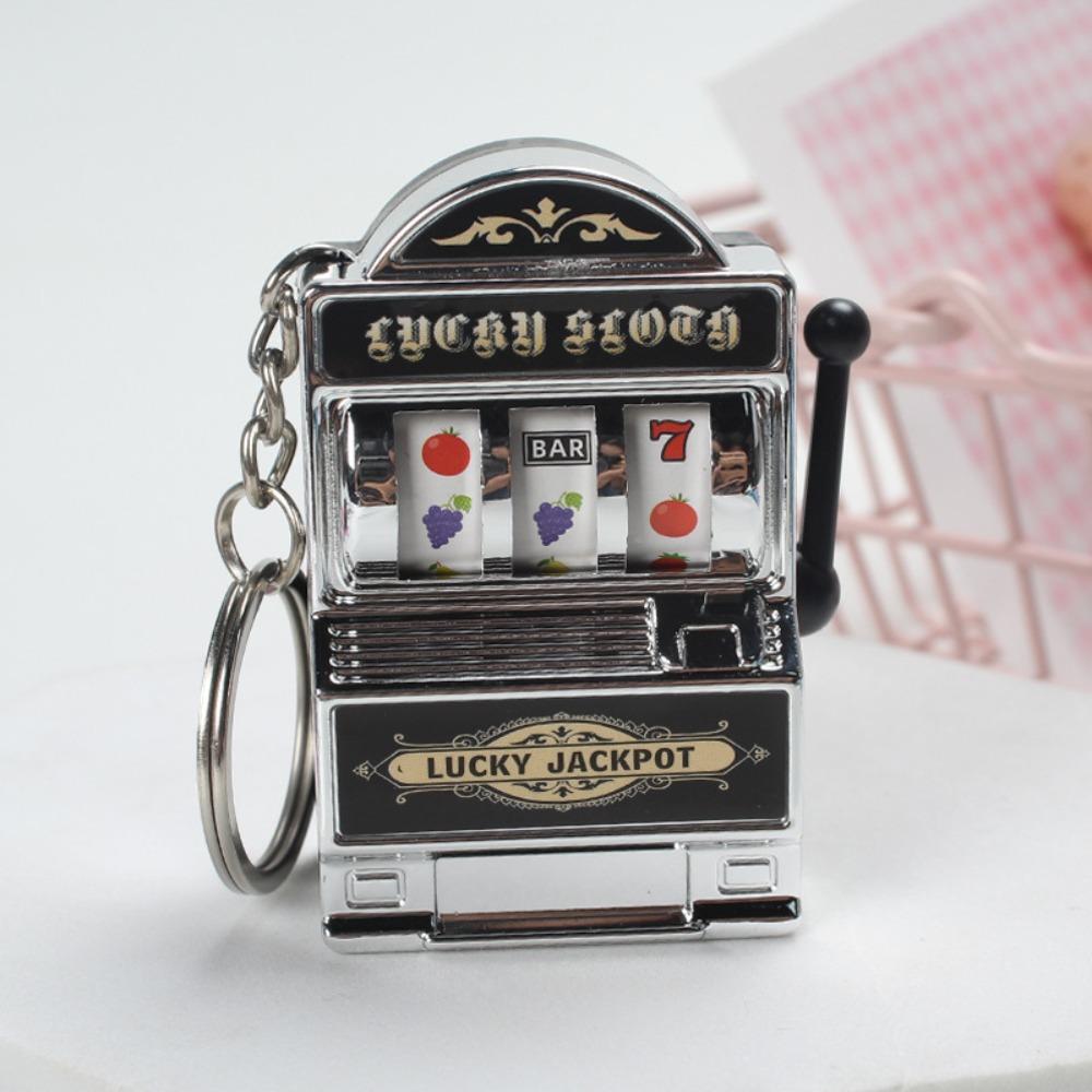 Simple Fashion Trend Keychain Toy Fruit Machine Slot Machine Keychain Personalized Creative Car Pendant Key Ring GiftAccessories