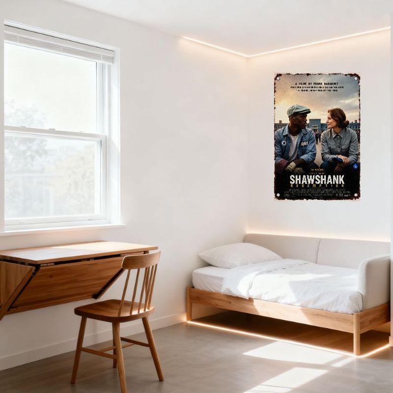 Ennyckeln till frihet Vintage FilmAffisch Frank Darabont Tim Robbins Metallplåtsskylt Väggdekor för Bar Hem Man Cave Konst Dec