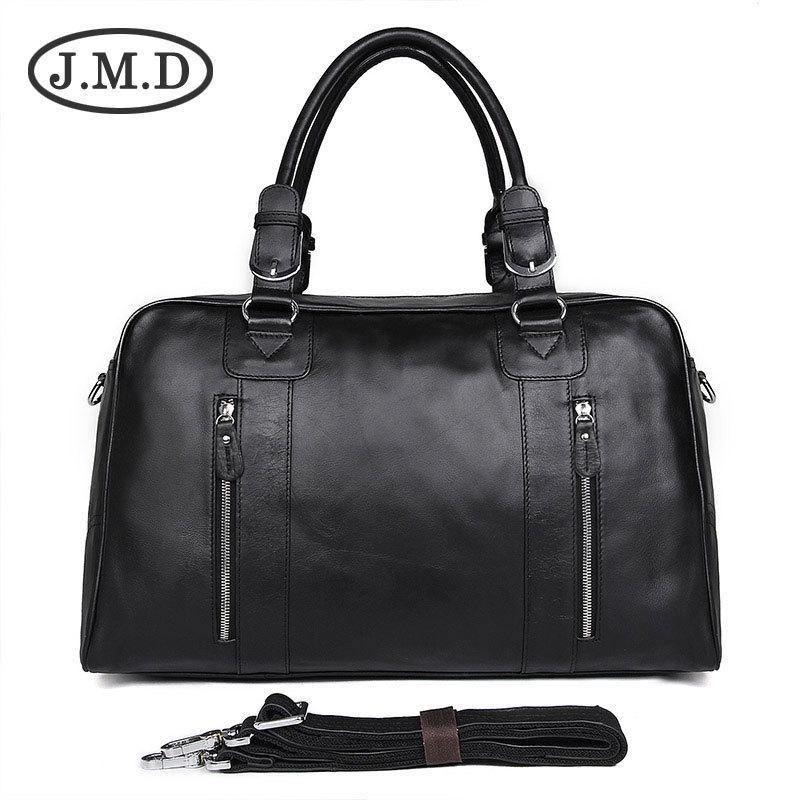 Jiameida Retro Waxed Leather Men's Travel Handbag