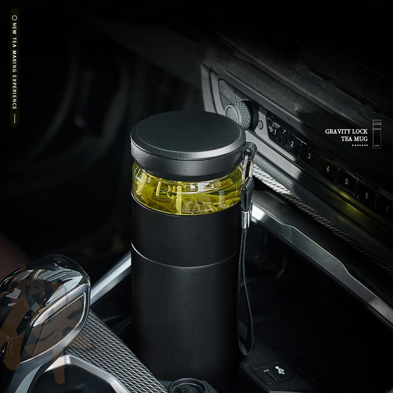 480ML Stainless Steel Cold Insulation Coffee Cup With Lid Household Ceramic Liner Water Bottle Kitchen Thermos Bottle