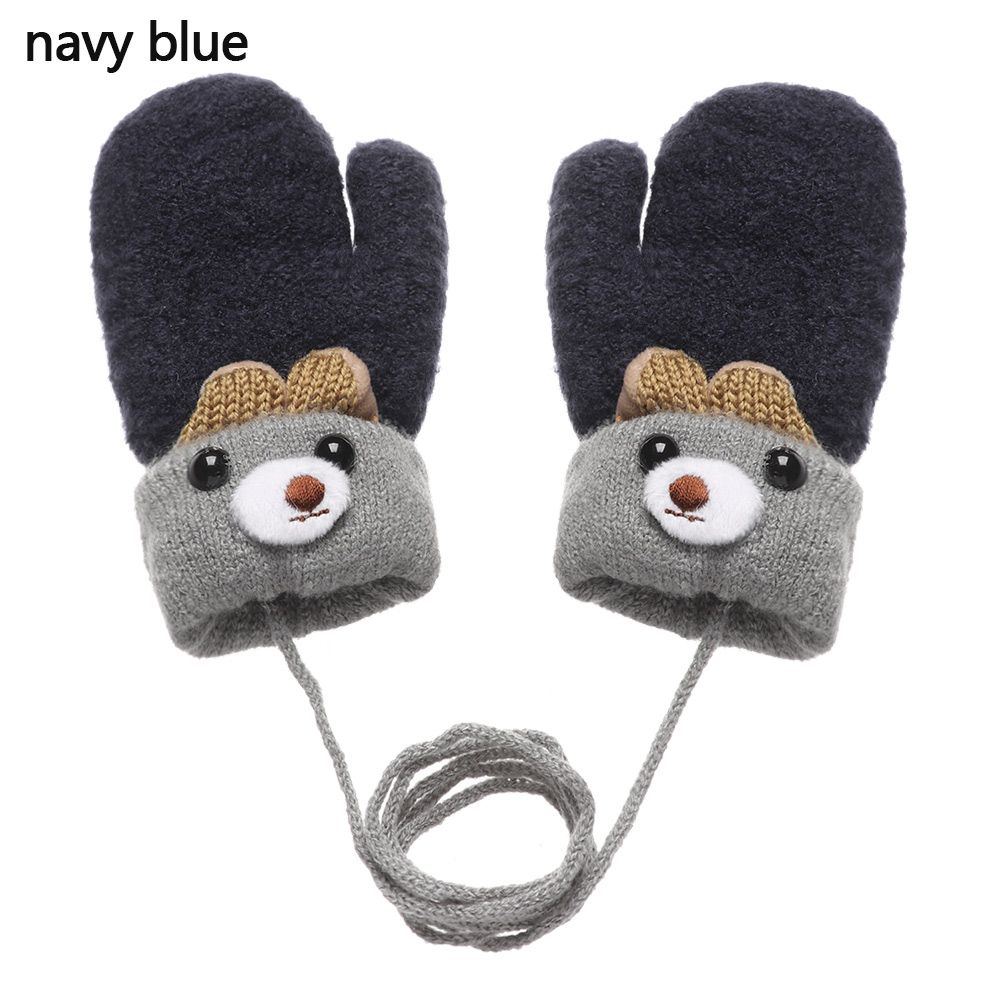New Hot Baby Newborn Boys Girls Kids Gloves Thick Warm Knitted Mittens Cute Cartoon
