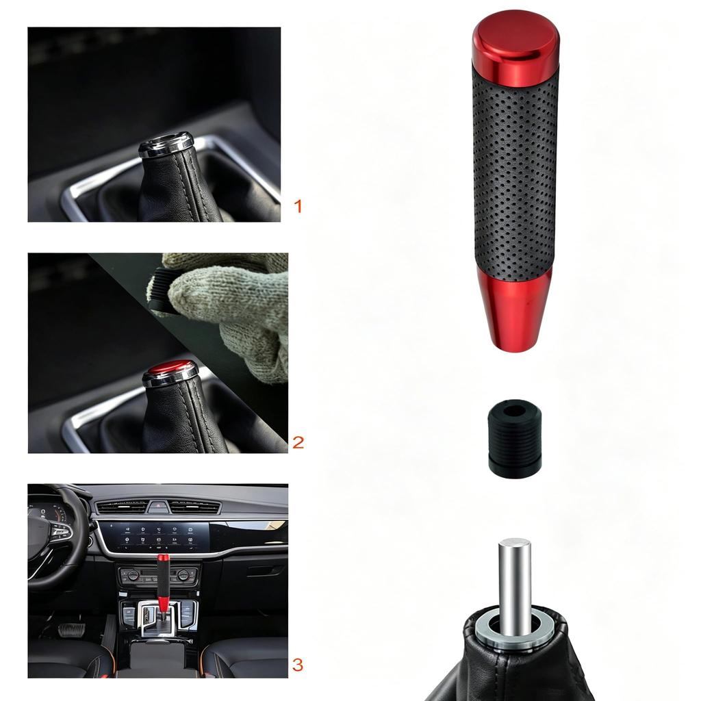 Lunsom PU Shift Knob Metal Gear Shift Knob General Auto