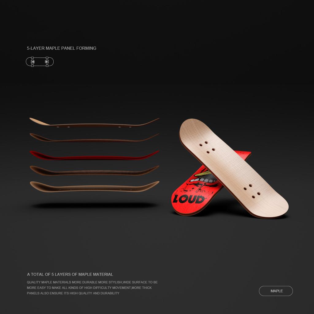 Hračky na hmatník Five Layer Maple Professional Mini Skateboard Fingerboardy Vzdělávací párty dárek pro děti Chlapci Dívka