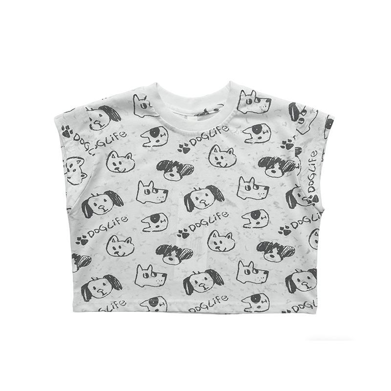 Stylish Summer Cartoon T-shirt for Kids - 2026 Trendy All-Over Print Short Sleeve 90 cm
