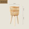 Nordic Style Bamboo Woven Plant Basket - Rattan Balcony Pothos Stand