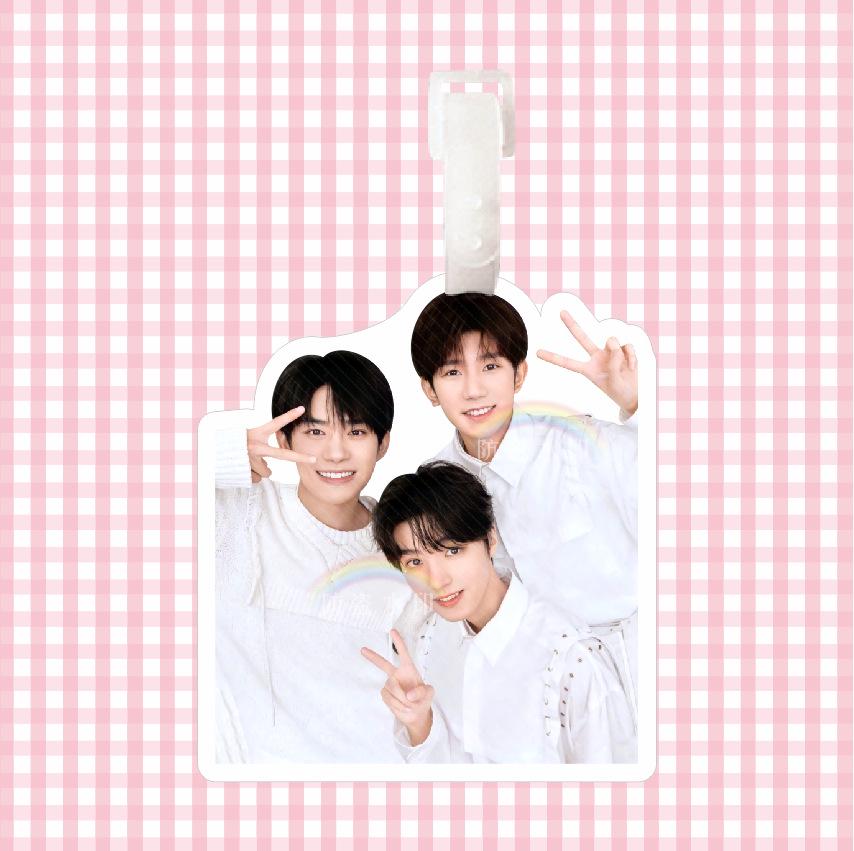 Wang Junkai Luggage Tag Backpack Pendant - Anti-Lost Key Chain and Travel Suitcase Ornament