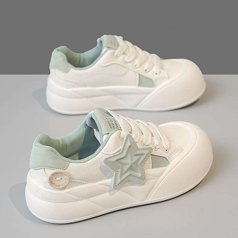 Small height-increasing board shoes women's 2025 new spring and autumn platform white shoes versatile student casual bread shoes