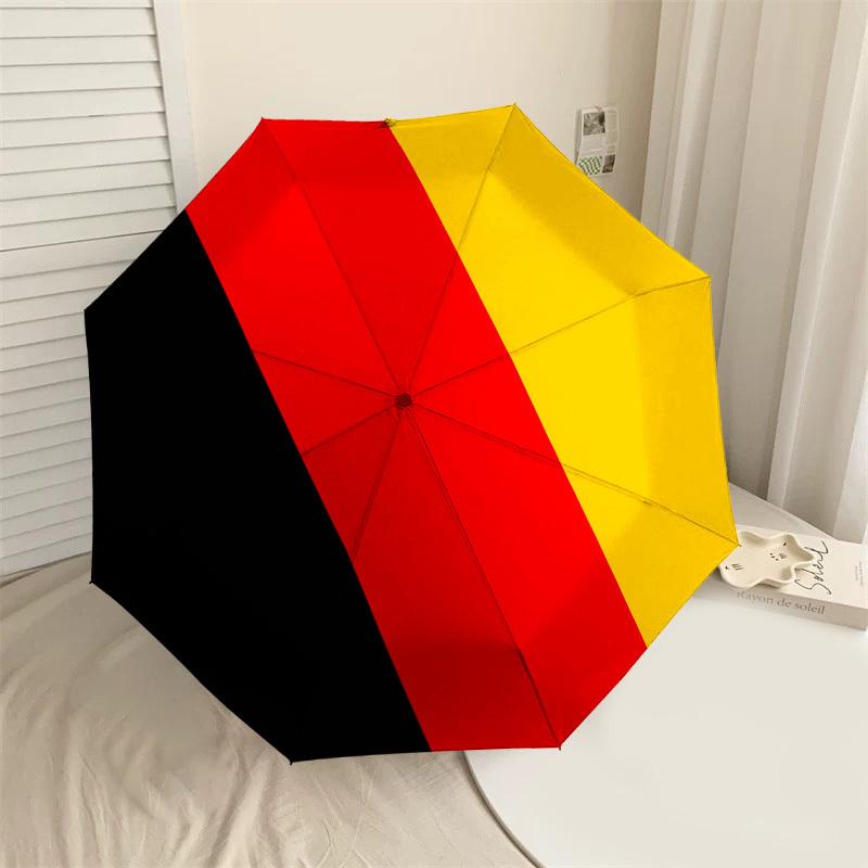 1PC black red yellow flag Automatic Open/Close Umbrella Compact Folding Umbrella with 8-Rib Shaft lightweight esign, Highquality Fabric1209A