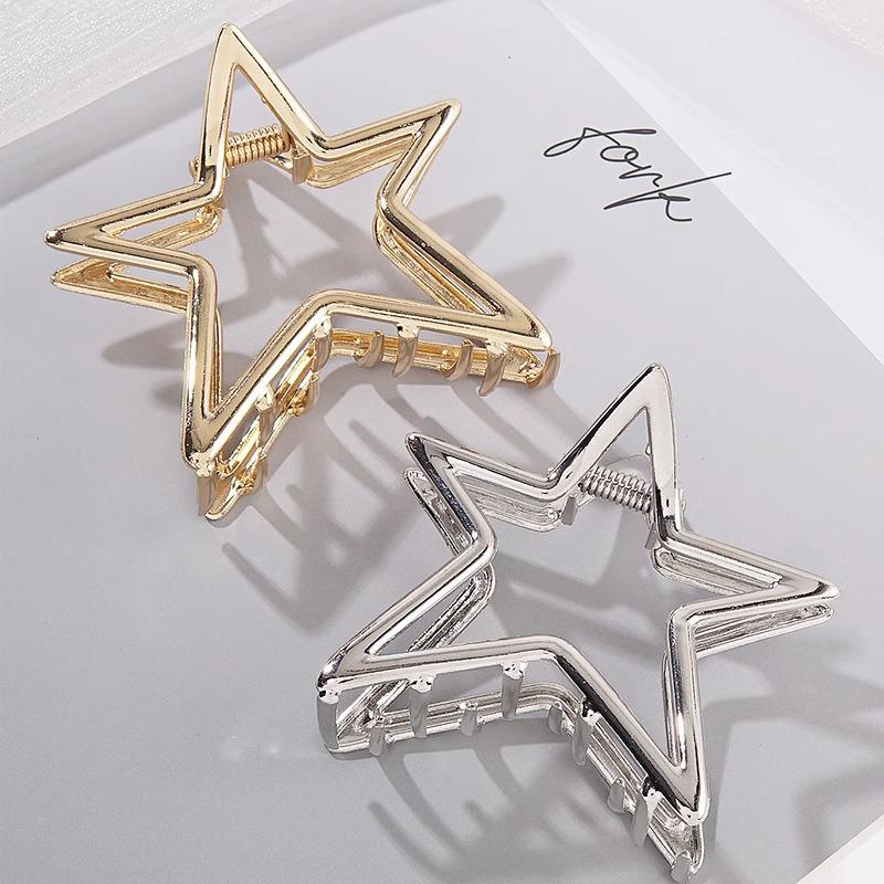 2024 Hollow Star Metal Claw Hair Clip for Women - Small Shark Clip Hair Accessories