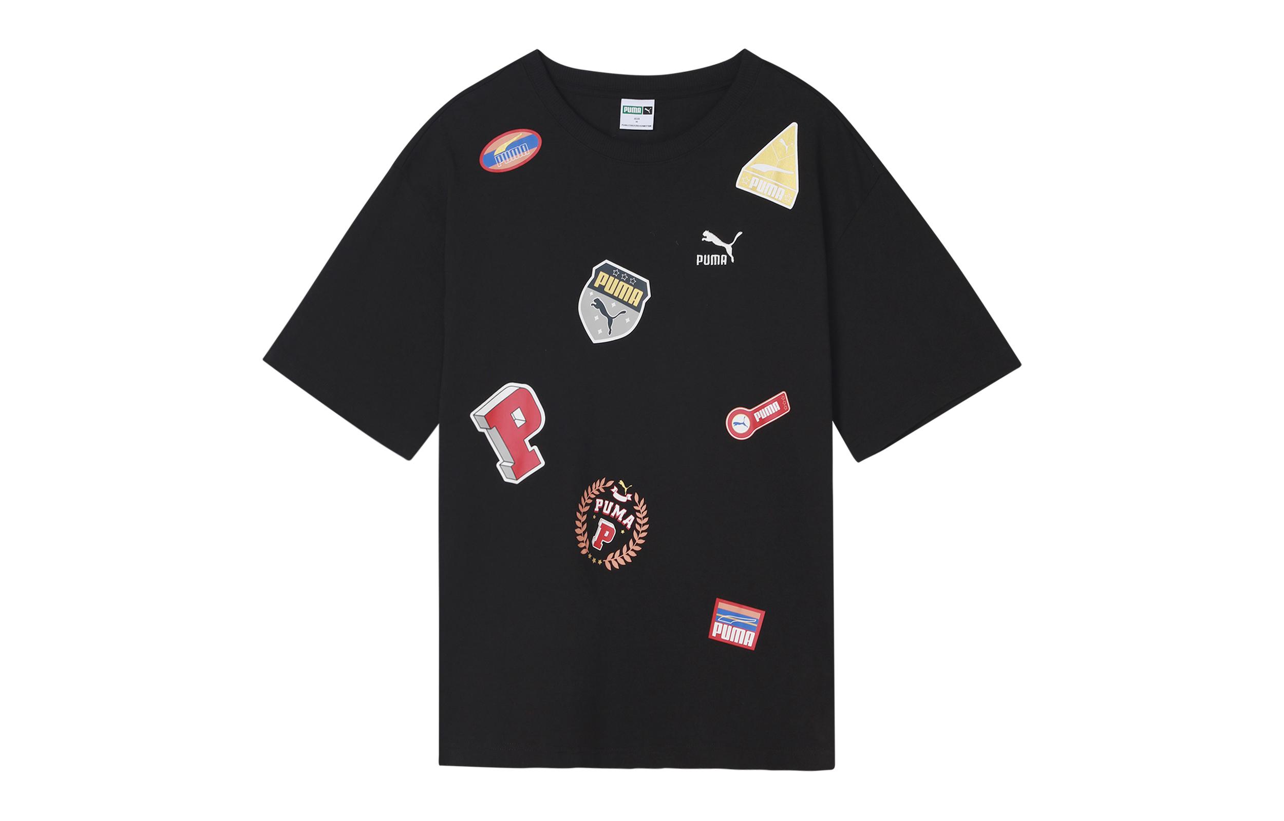 PUMA Drop Shoulder Sleeve T Shirt Unisex Black 623248-01 L