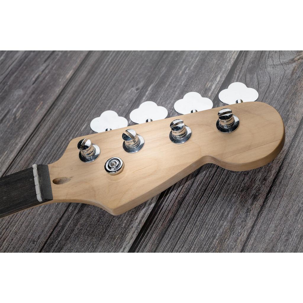 Musiclily open gear type bass 4-in-line tuners, chrome.