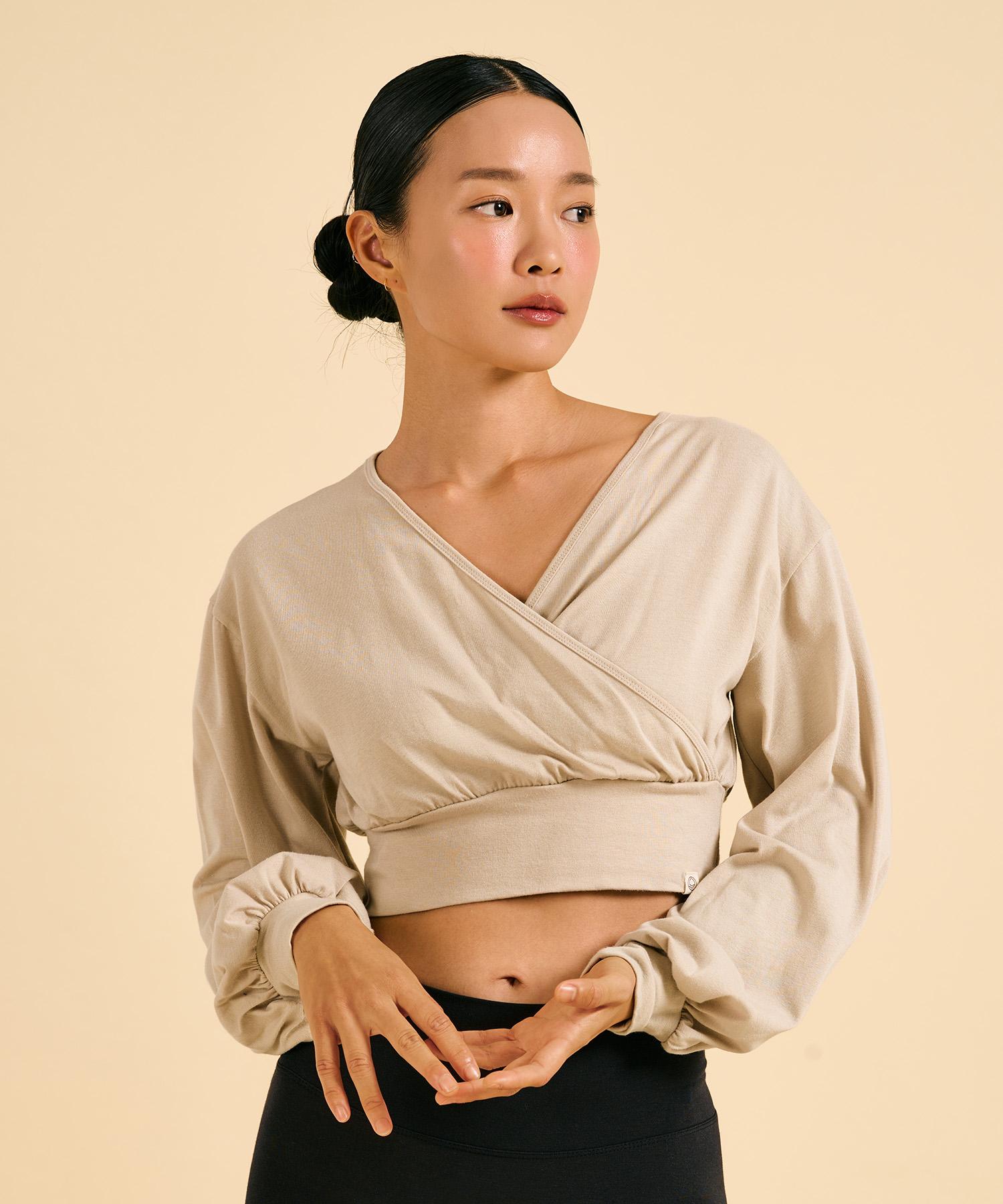 Diyani Ajna Crop Cover Up (Oatmeal) Free