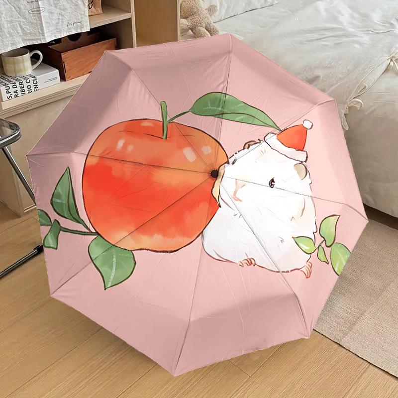

1pc Hamster Apple Christmas Automatic Folding Umbrella, 8 Ribs Iron Frame, Suitable for Outdoor Travel and Daily Use yy251120211