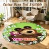 Round Rug Custom NameMasha and the Bear cartoon Pattern Non Slip Carpet Home Floor Decor