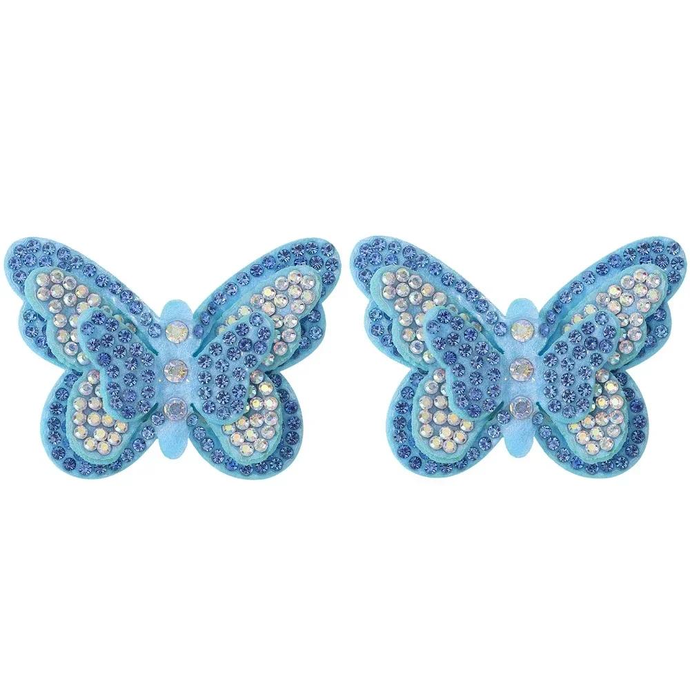 2pcs/lot Exquisite Bow Hairclips with Sequin Hair Bangs Hair Pins Girls Kniting Hairgripes Cute Barrettes Kids Hair Accessories