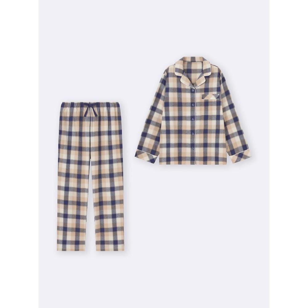 Gu By Uniqlo Flannel Pajama Long Sleeve Long Pants
