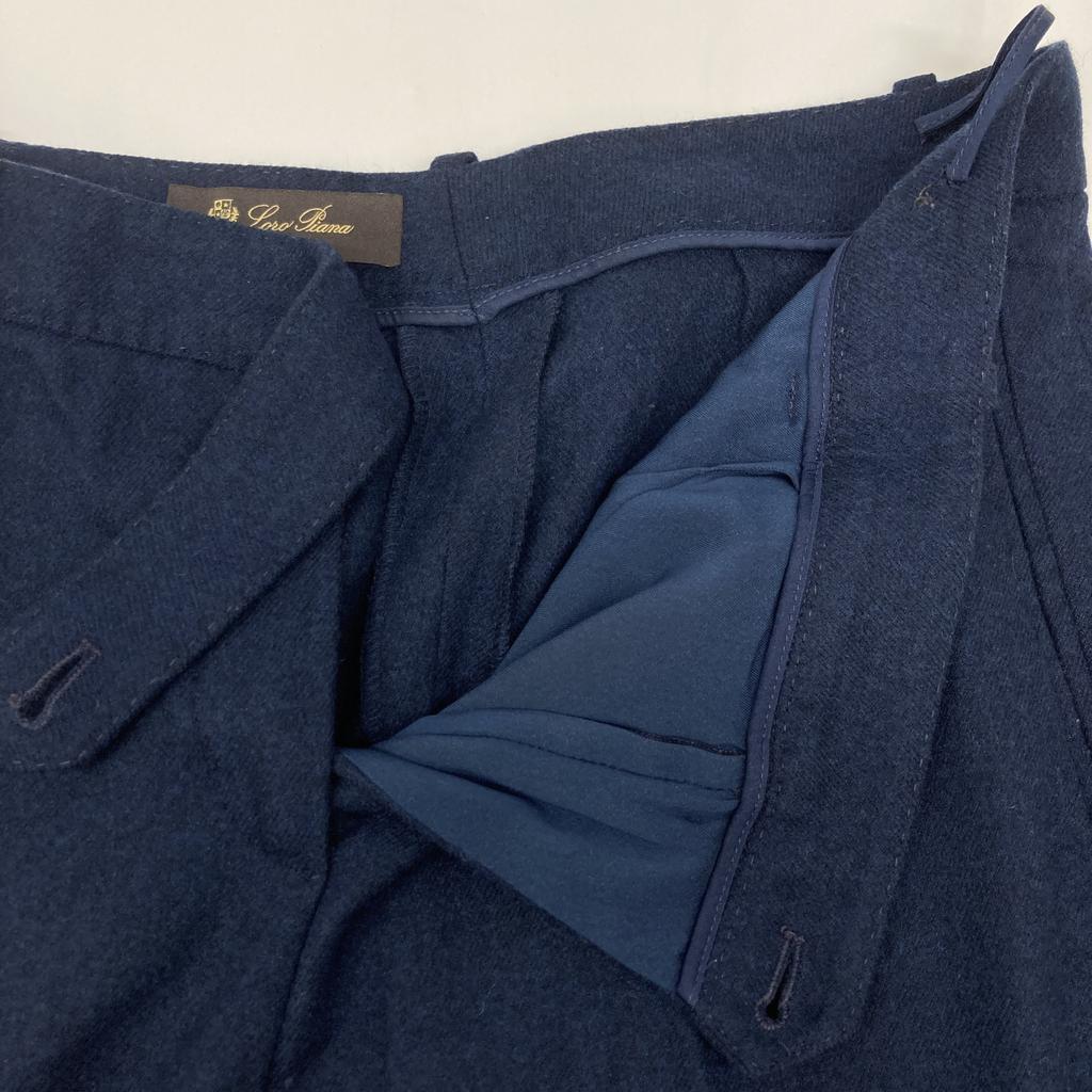 Loro Piana Navy Roll-Up Slacks Tapered Pants Bottoms 40 NavyUsed