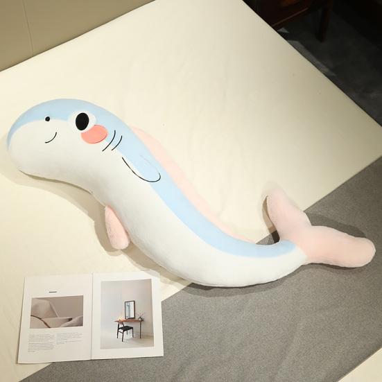 Plush Whale Body Pillow Checkered Healing Stress Relief Pillow Long Hugging Pillow for Side Sleepers And Cuddling