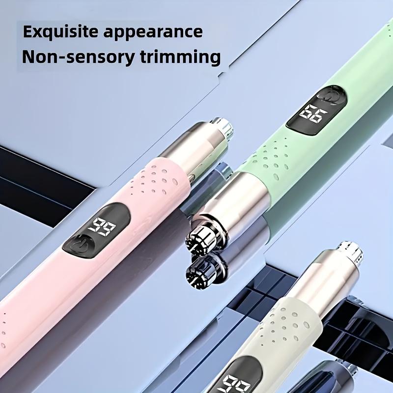 Professional Men's and Women’s, Painless Eyebrow, Nose & Hair Trimmer with Mini USB Rechargeable Lithium Battery – Smart Digital Power Display Cord