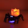 Plastic Halloween Spider Pumpkin Lamp Scary Crawly Electronic Candlelight Realistic Decorative Spider Pumpkin LED Light