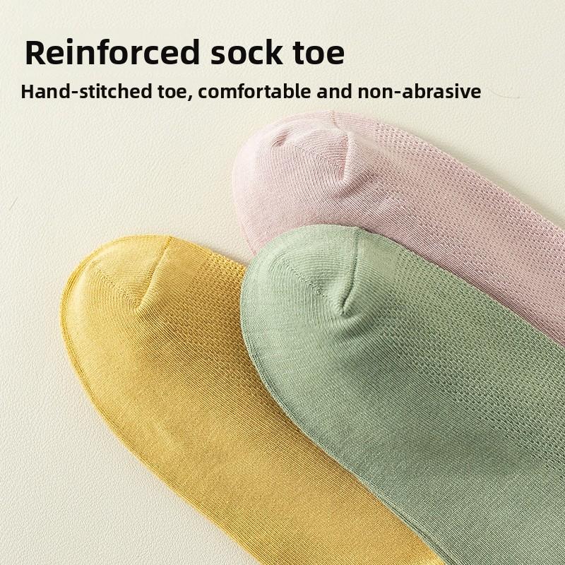 Sock - Summer Lightweight Pure Cotton Anti-Bacterial Odor-Resistant Solid Color Short Socks - Cotton Absorbs Sweat - Simple and Versatile