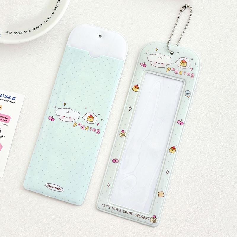 Photocard Holder Pvc Transparent Card Case Student Campus Card Access Bag Strawberry Four Grid Card Sleeve