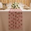 Elegant Event Table Liners Sheer Tulle Runner, Strawberry Cherry Lemon Pattern, Summer Seasonal Fruit Runner Overlay, for Birthday Party Wedding Decor